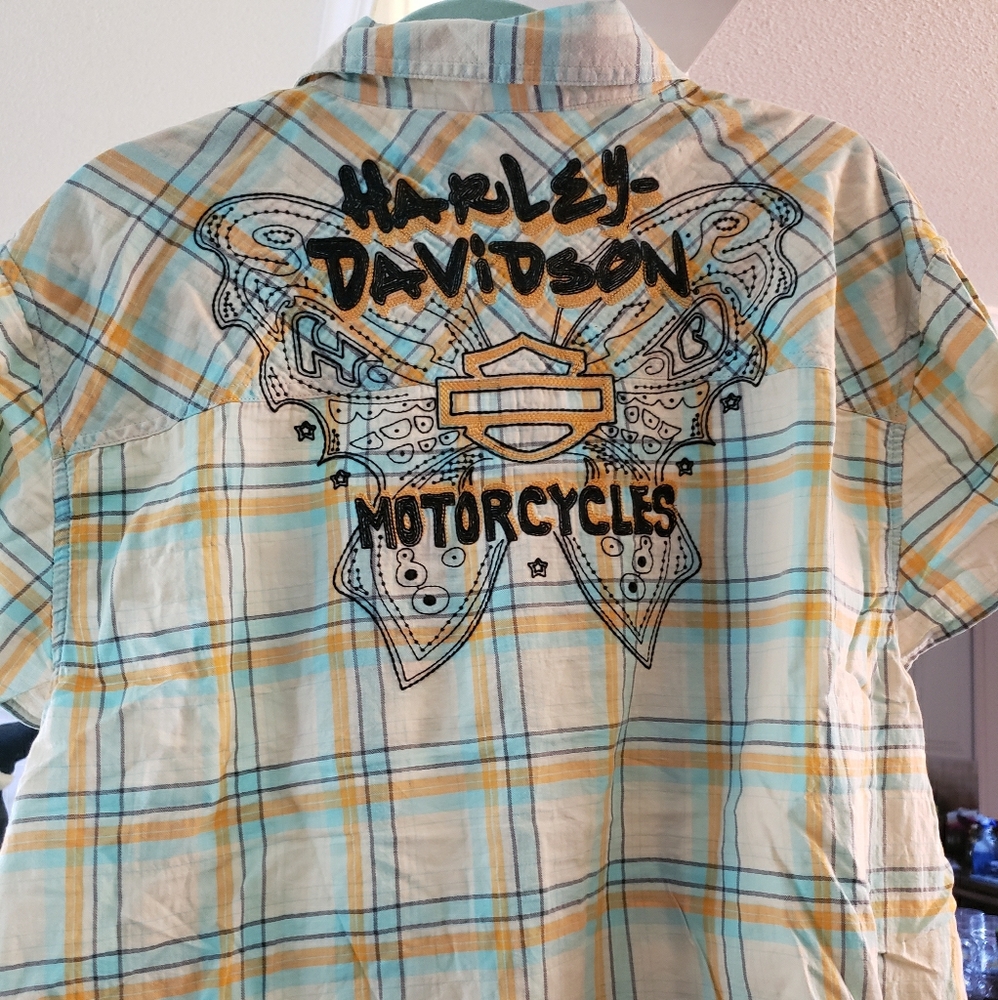 Harley-Davidson® Women's Woven Shirt, Butterfly Pl